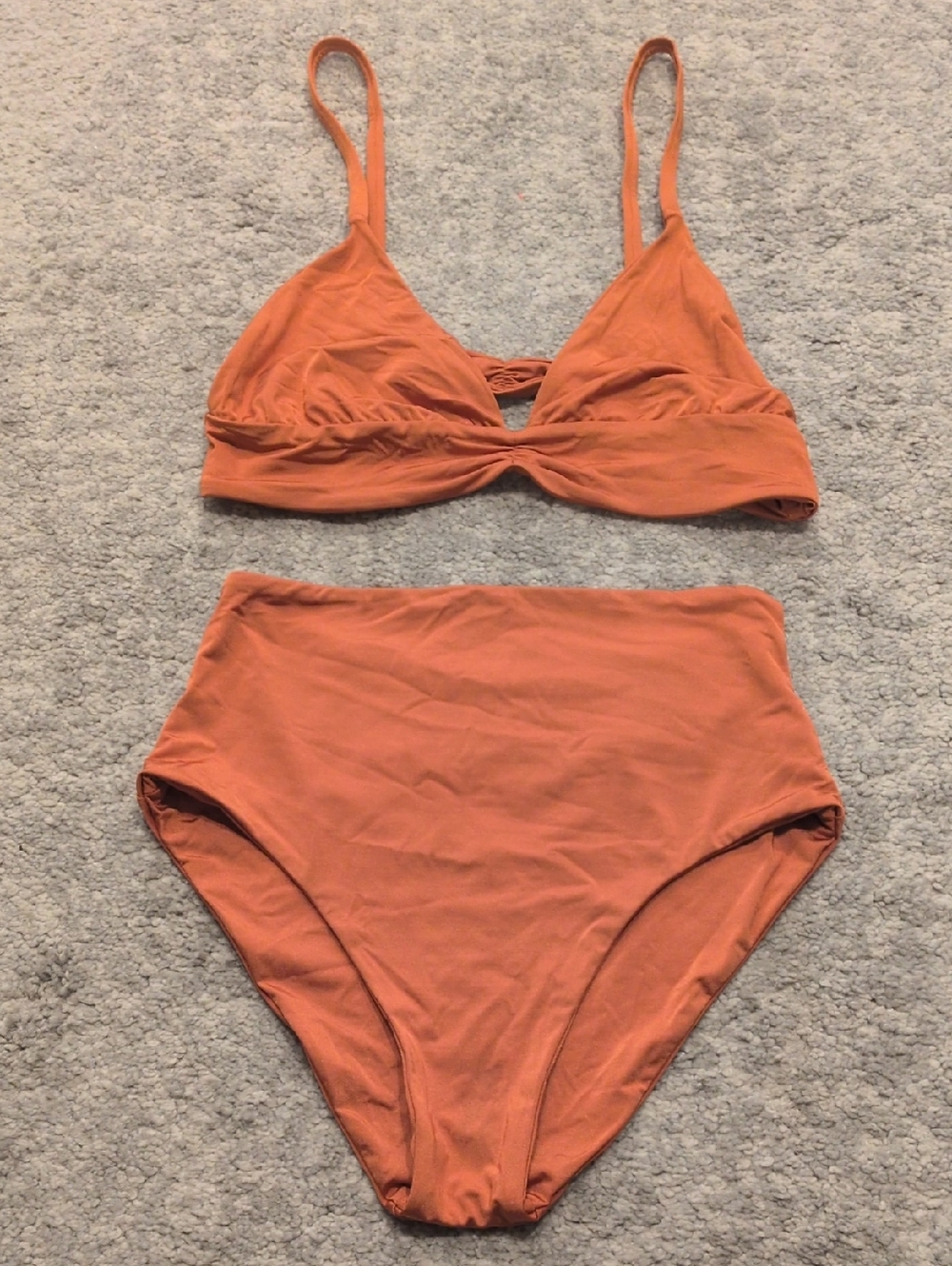 Manakai High-Waist Rust Orange Swim Bikini Set - Women